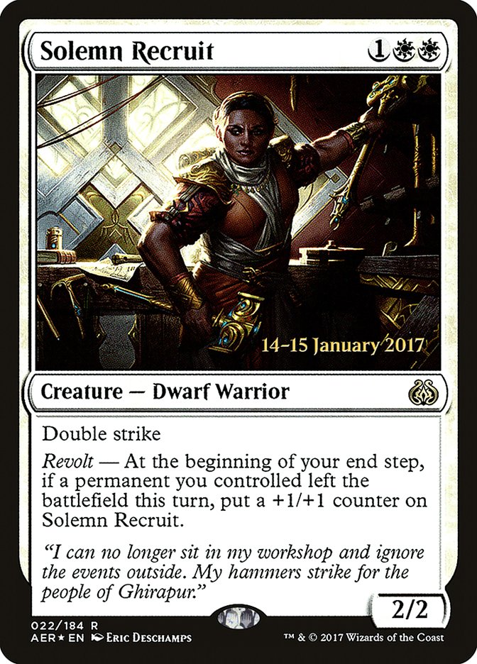 Solemn Recruit [Aether Revolt Prerelease Promos] | Gate City Games LLC
