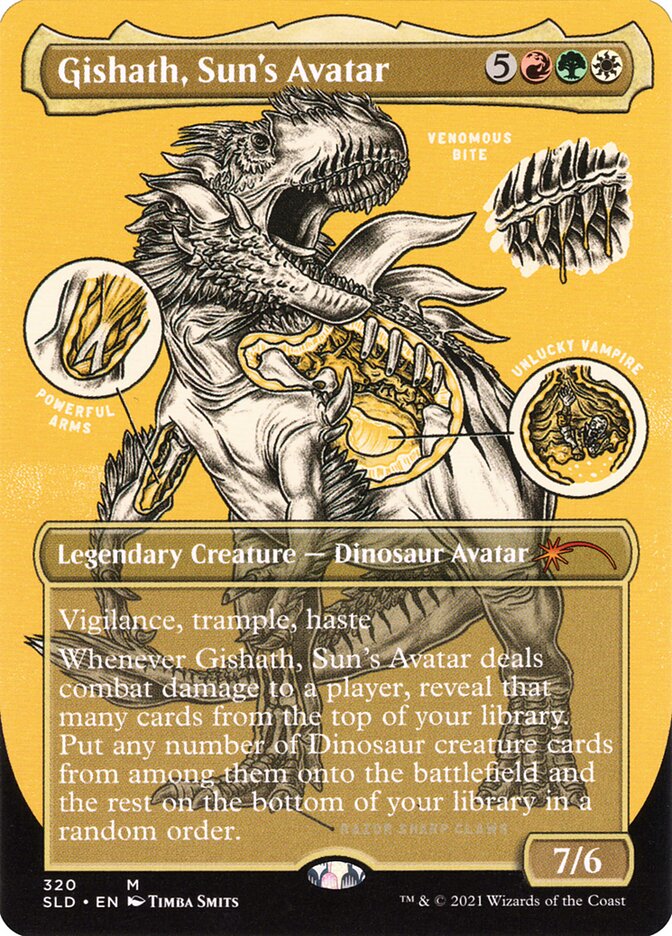 Gishath, Sun's Avatar (Borderless Foil Etched) [Secret Lair Drop Series] | Gate City Games LLC