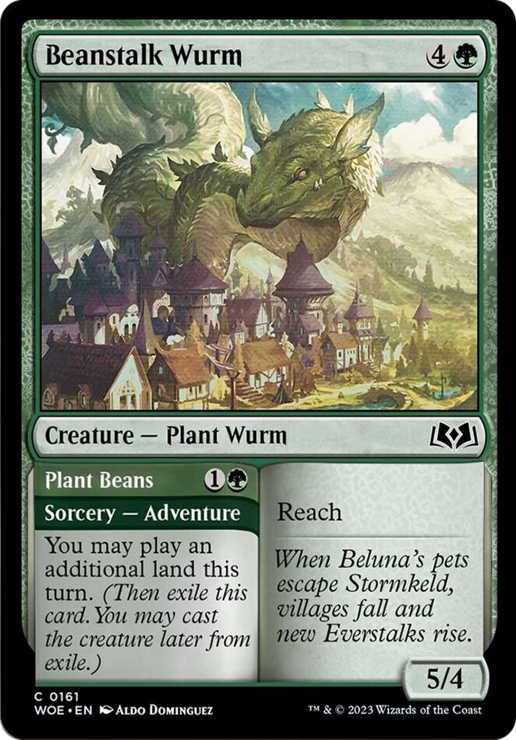 Beanstalk Wurm // Plant Beans [Wilds of Eldraine] | Gate City Games LLC