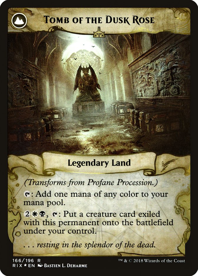 Profane Procession // Tomb of the Dusk Rose [Rivals of Ixalan Prerelease Promos] | Gate City Games LLC