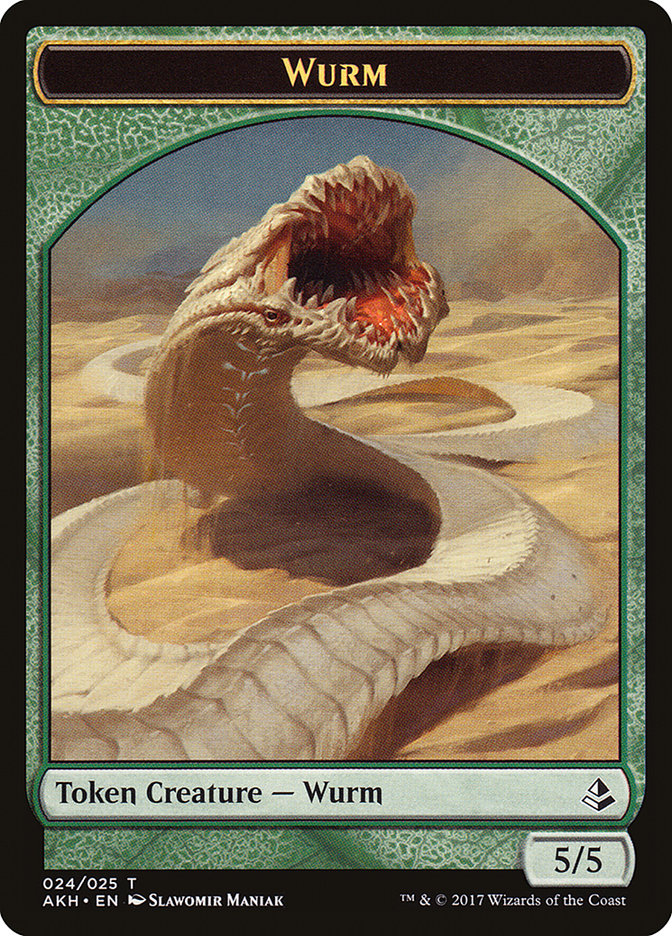 Unwavering Initiate // Wurm Double-Sided Token [Amonkhet Tokens] | Gate City Games LLC