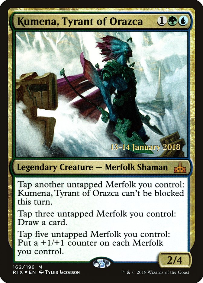 Kumena, Tyrant of Orazca [Rivals of Ixalan Prerelease Promos] | Gate City Games LLC