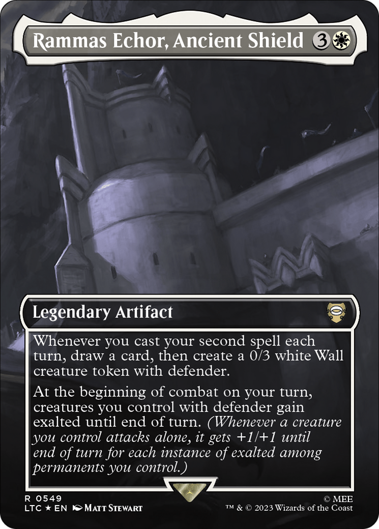 Rammas Echor, Ancient Shield (Borderless) (Surge Foil) [The Lord of the Rings: Tales of Middle-Earth Commander] | Gate City Games LLC