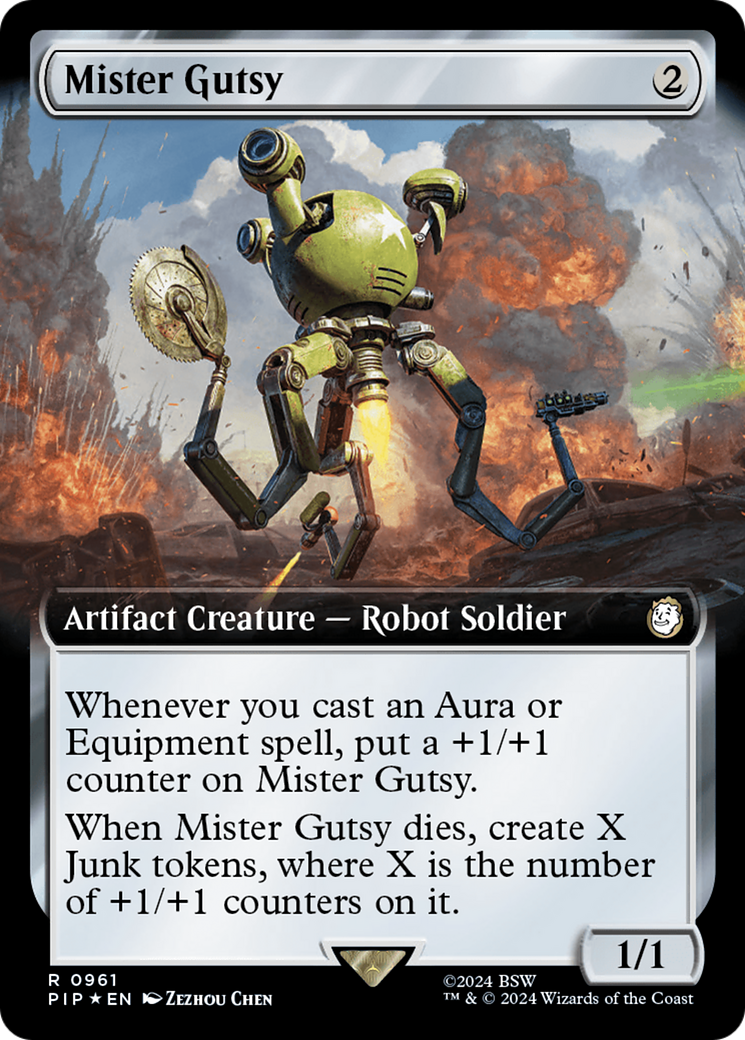 Mister Gutsy (Extended Art) (Surge Foil) [Fallout] | Gate City Games LLC