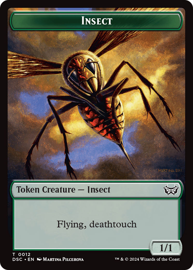 Insect (0012) // Spider Double-Sided Token [Duskmourn: House of Horror Commander Tokens] | Gate City Games LLC