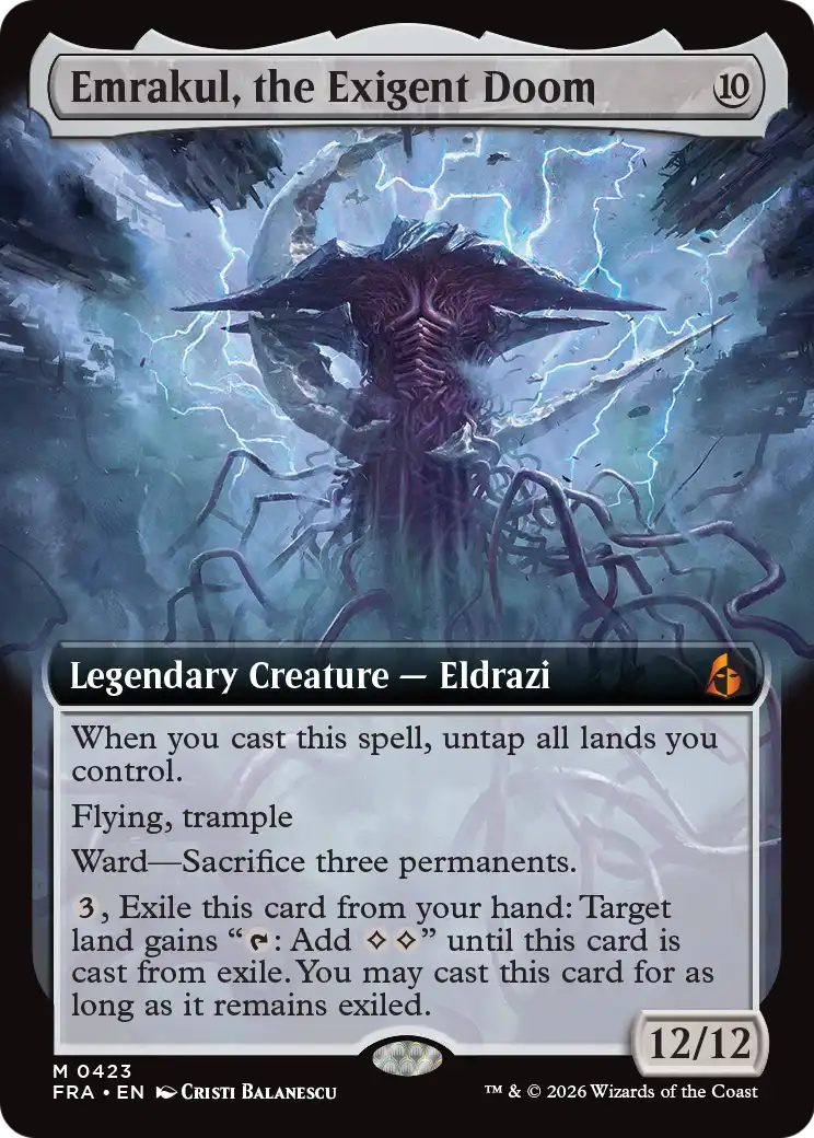 Emrakul, the Exigent Doom (Extended Art) [Reality Fracture] | Gate City Games LLC