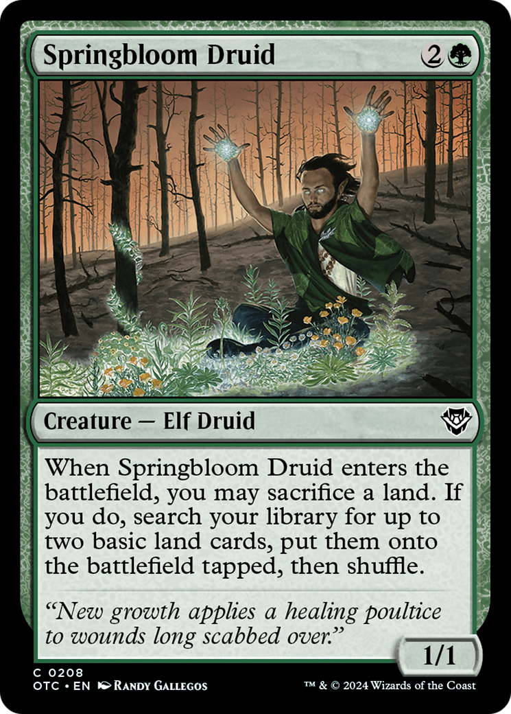 Springbloom Druid [Outlaws of Thunder Junction Commander] | Gate City Games LLC