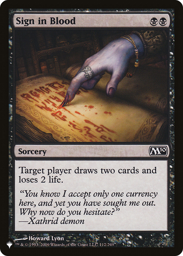 Sign in Blood (M10) [The List] | Gate City Games LLC