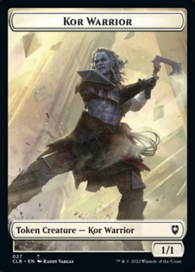 Kor Warrior // Shapeshifter (023) Double-Sided Token [Commander Legends: Battle for Baldur's Gate Tokens] | Gate City Games LLC
