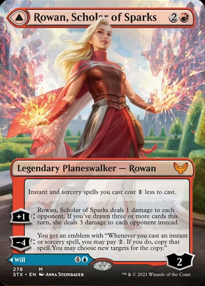 Rowan, Scholar of Sparks // Will, Scholar of Frost (Borderless) [Strixhaven: School of Mages] | Gate City Games LLC