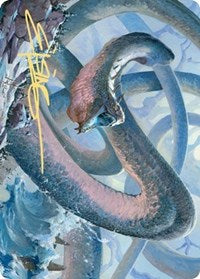 Koma, Cosmos Serpent 1 Art Card (Gold-Stamped Signature) [Kaldheim Art Series] | Gate City Games LLC