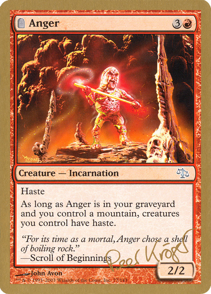 Anger (Peer Kroger) [World Championship Decks 2003] | Gate City Games LLC