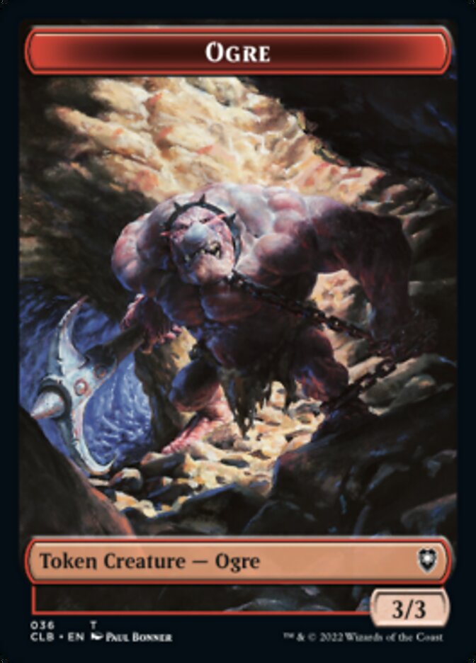 Boar // Ogre Double-Sided Token [Commander Legends: Battle for Baldur's Gate Tokens] | Gate City Games LLC