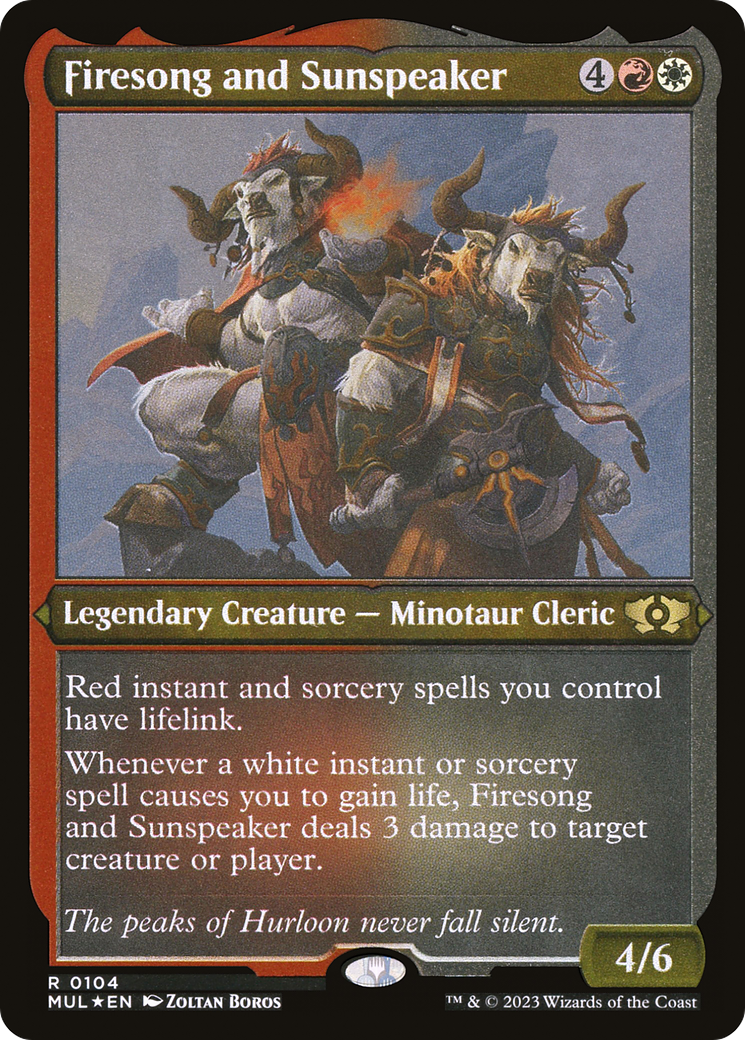 Firesong and Sunspeaker (Foil Etched) [Multiverse Legends] | Gate City Games LLC