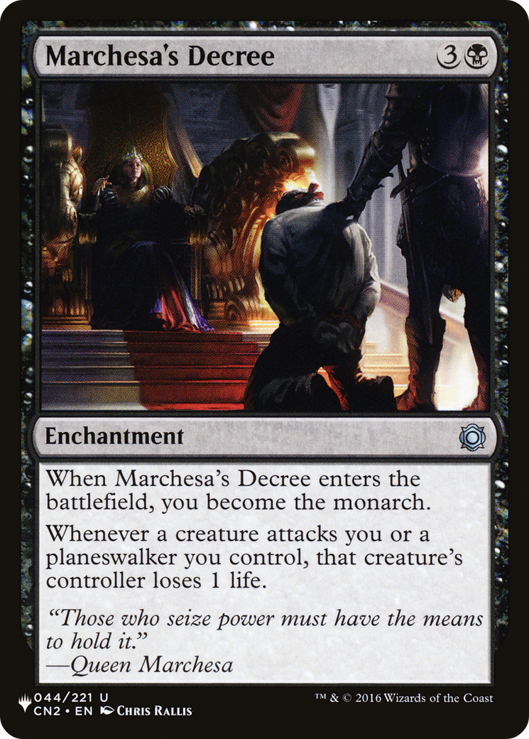 Marchesa's Decree [The List] | Gate City Games LLC