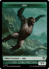 Ape // Shark Double-Sided Token [Outlaws of Thunder Junction Commander Tokens] | Gate City Games LLC