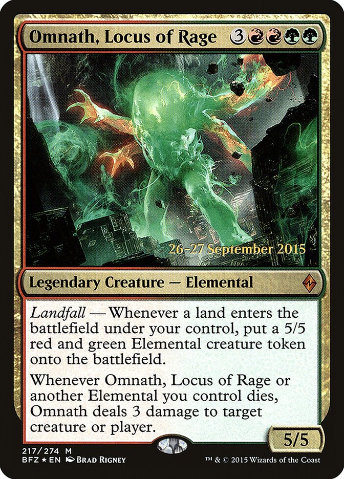 Omnath, Locus of Rage [Battle for Zendikar Prerelease Promos] | Gate City Games LLC