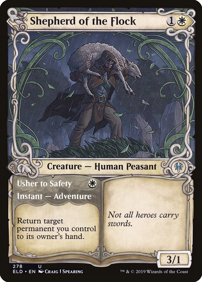 Shepherd of the Flock // Usher to Safety (Showcase) [Throne of Eldraine] | Gate City Games LLC