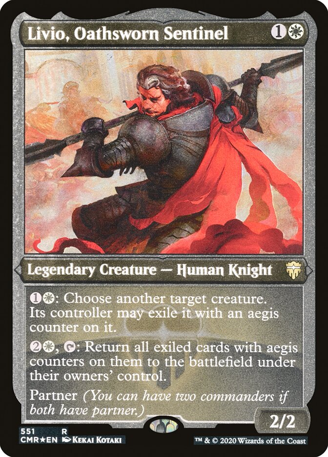 Livio, Oathsworn Sentinel (Etched) [Commander Legends] | Gate City Games LLC
