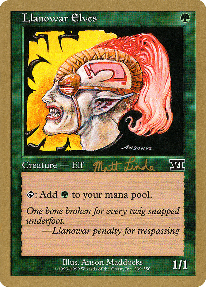 Llanowar Elves (Matt Linde) [World Championship Decks 1999] | Gate City Games LLC