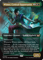 Winter, Cynical Opportunist (Borderless) [Duskmourn: House of Horror Commander] | Gate City Games LLC