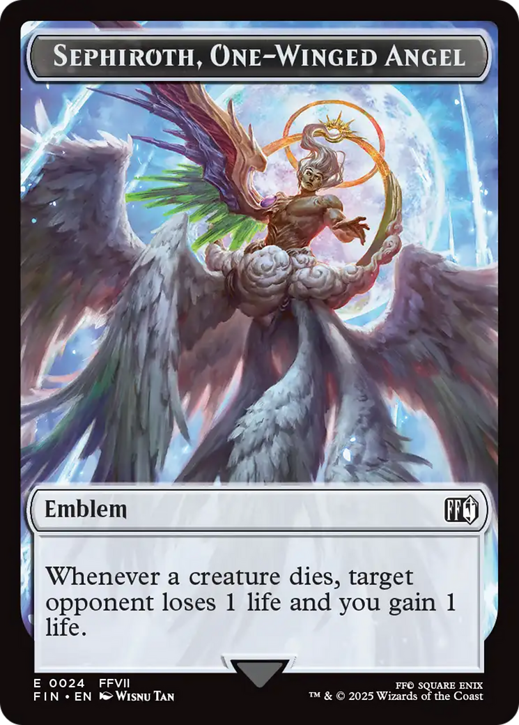 Emblem - Sephiroth, One-Winged Angel // Robot Warrior Double-Sided Token [FINAL FANTASY Tokens] | Gate City Games LLC
