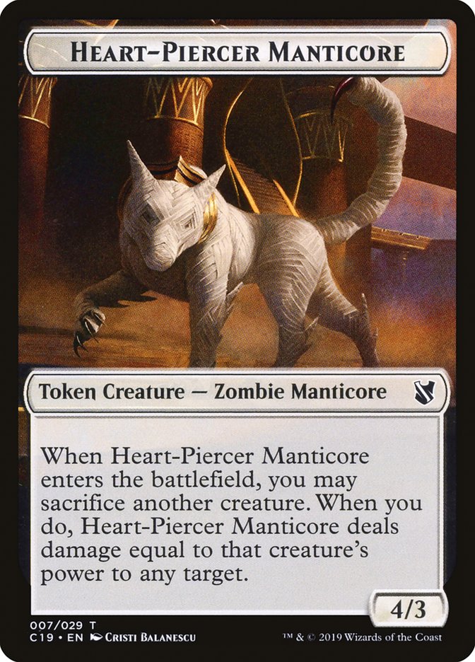 Heart-Piercer Manticore Token [Commander 2019 Tokens] | Gate City Games LLC