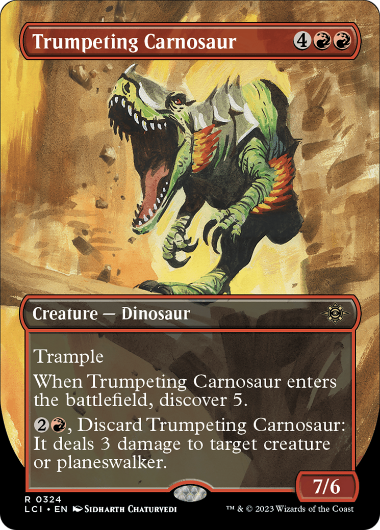 Trumpeting Carnosaur (Borderless) [The Lost Caverns of Ixalan] | Gate City Games LLC