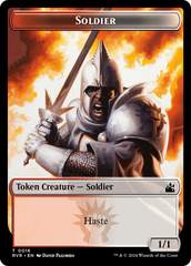 Spirit (0018) // Soldier Double-Sided Token [Ravnica Remastered Tokens] | Gate City Games LLC