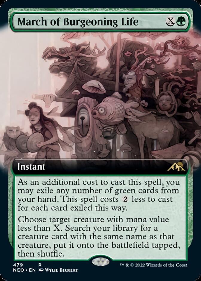 March of Burgeoning Life (Extended Art) [Kamigawa: Neon Dynasty] | Gate City Games LLC
