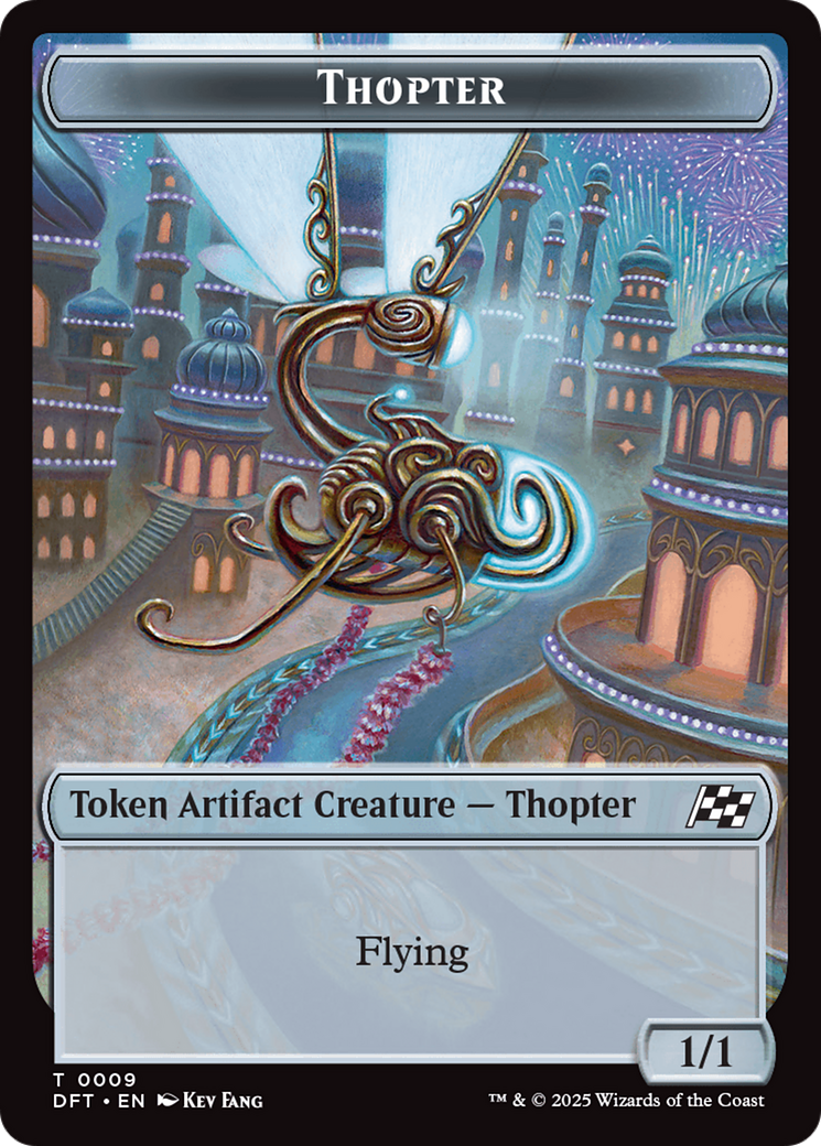 Golem (0015) // Thopter (0009) Double-Sided Token [Aetherdrift Tokens] | Gate City Games LLC