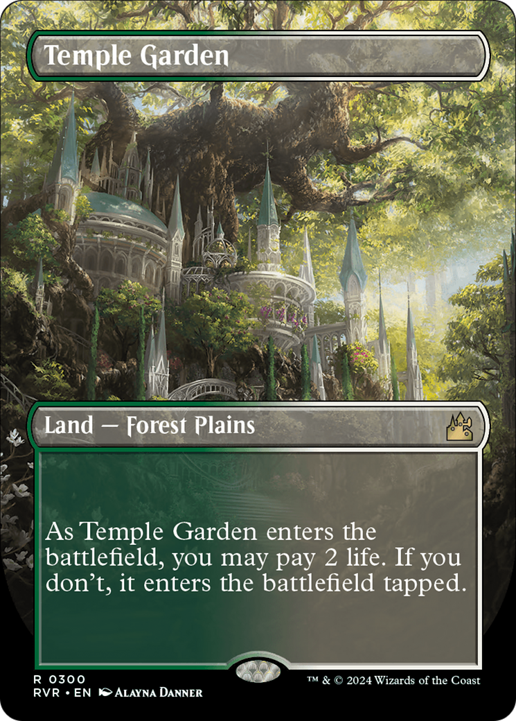 Temple Garden (Borderless) [Ravnica Remastered] | Gate City Games LLC