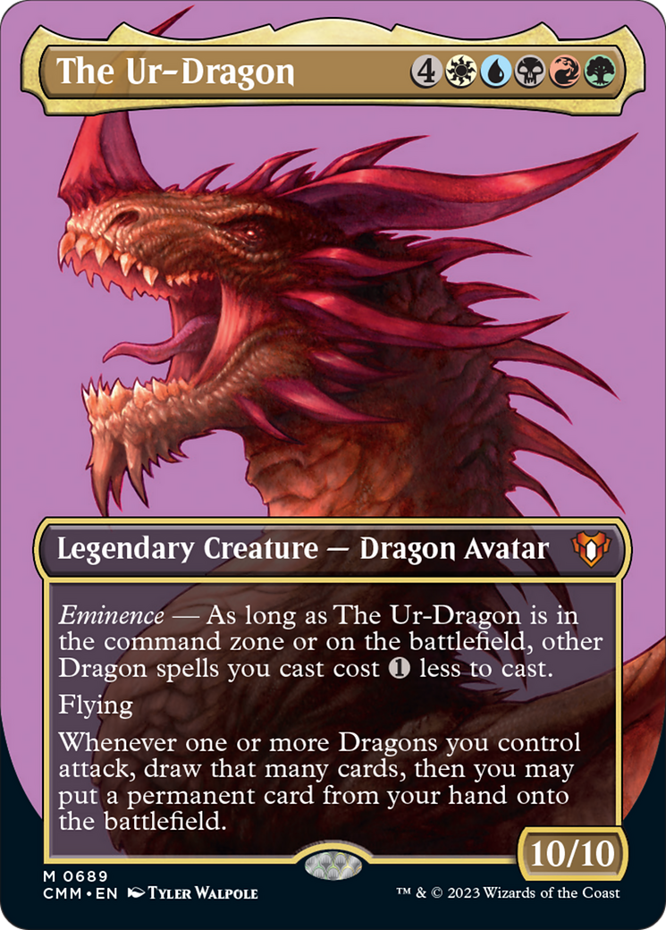 The Ur-Dragon (Borderless Profile) [Commander Masters] | Gate City Games LLC