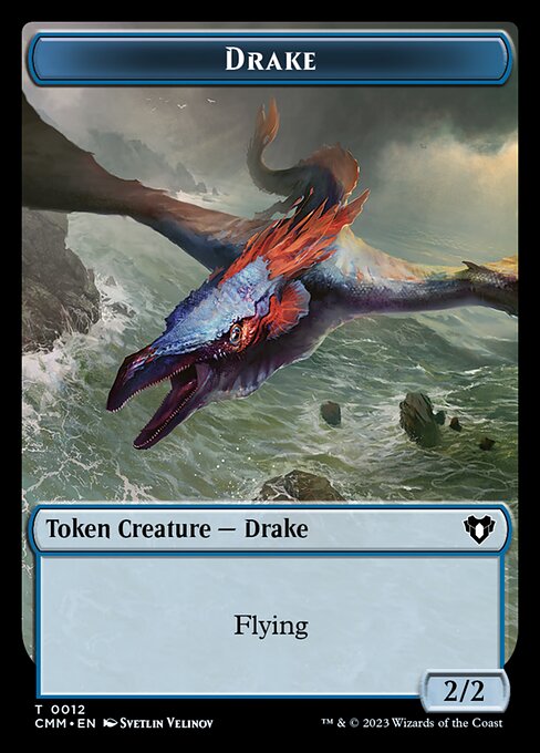 Spirit (0010) // Drake Double-Sided Token [Commander Masters Tokens] | Gate City Games LLC