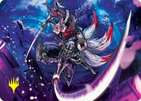 Blade-Blizzard Kitsune Art Card (Gold-Stamped Signature) [Kamigawa: Neon Dynasty Art Series] | Gate City Games LLC