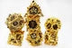 Floral Starburst: Blackout Viola - Metal RPG Dice Set | Gate City Games LLC