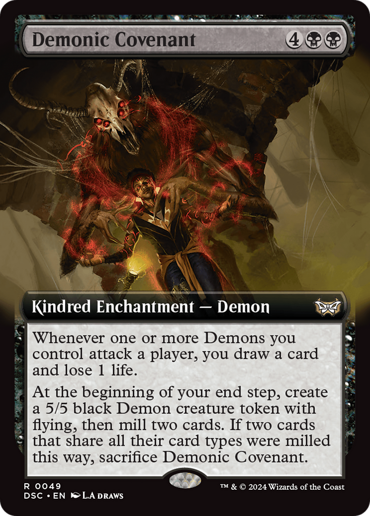 Demonic Covenant (Extended Art) [Duskmourn: House of Horror Commander] | Gate City Games LLC