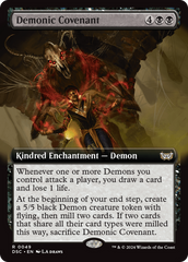 Demonic Covenant (Extended Art) [Duskmourn: House of Horror Commander] | Gate City Games LLC