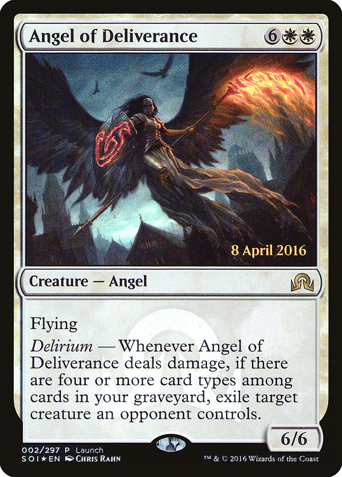Angel of Deliverance (Launch) [Shadows over Innistrad Promos] | Gate City Games LLC