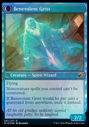 Malevolent Hermit // Benevolent Geist [Innistrad: Midnight Hunt Prerelease Promos] | Gate City Games LLC