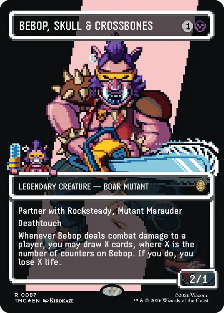 Bebop, Skull & Crossbones (Borderless) (Surge Foil) [Teenage Mutant Ninja Turtles Commander] | Gate City Games LLC