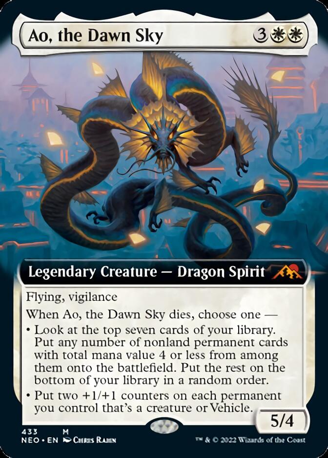 Ao, the Dawn Sky (Extended Art) [Kamigawa: Neon Dynasty] | Gate City Games LLC