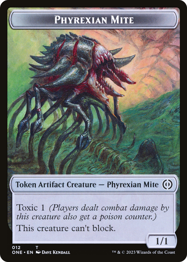 Phyrexian Mite Token (012) // Phyrexian Golem Double-Sided Token [Phyrexia: All Will Be One Tokens] | Gate City Games LLC