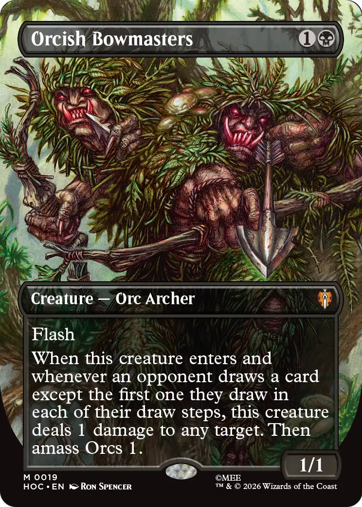 Orcish Bowmasters (Borderless) (Surge Foil) [The Hobbit: Eternal-Legal] | Gate City Games LLC