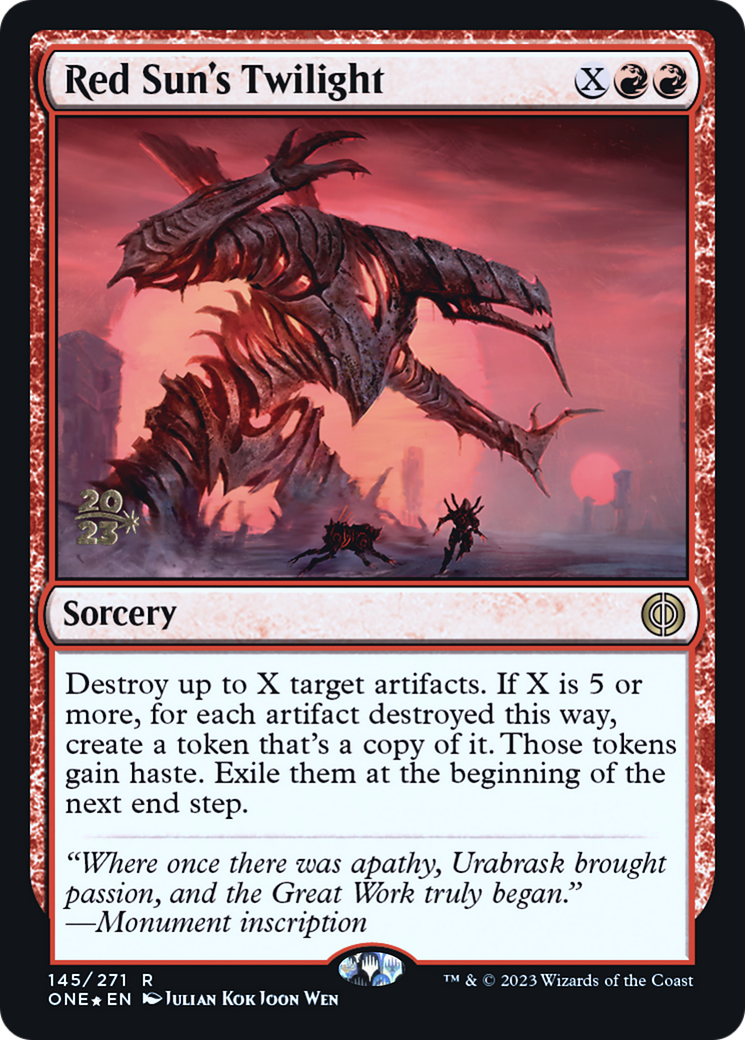 Red Sun's Twilight [Phyrexia: All Will Be One Prerelease Promos] | Gate City Games LLC