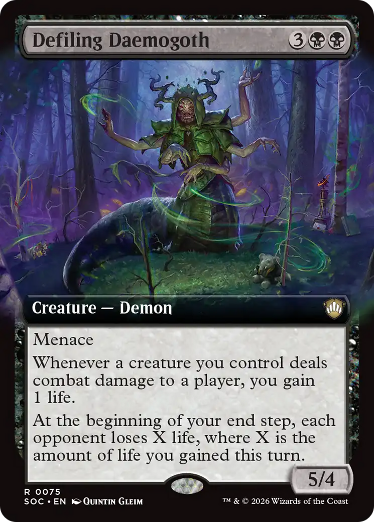 Defiling Daemogoth (Extended Art) [Secrets of Strixhaven Commander] | Gate City Games LLC