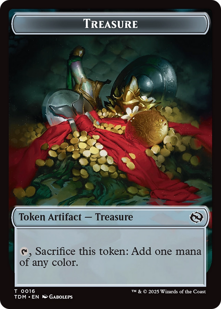 Treasure // Zombie Druid Double-Sided Token [Tarkir: Dragonstorm Tokens] | Gate City Games LLC