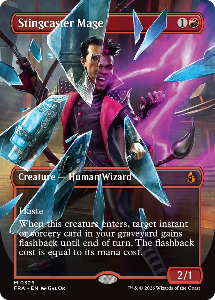 Stingcaster Mage (Borderless) (Facet Foil) [Reality Fracture] | Gate City Games LLC