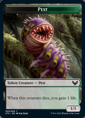 Spirit // Pest Double-Sided Token [Strixhaven: School of Mages Tokens] | Gate City Games LLC