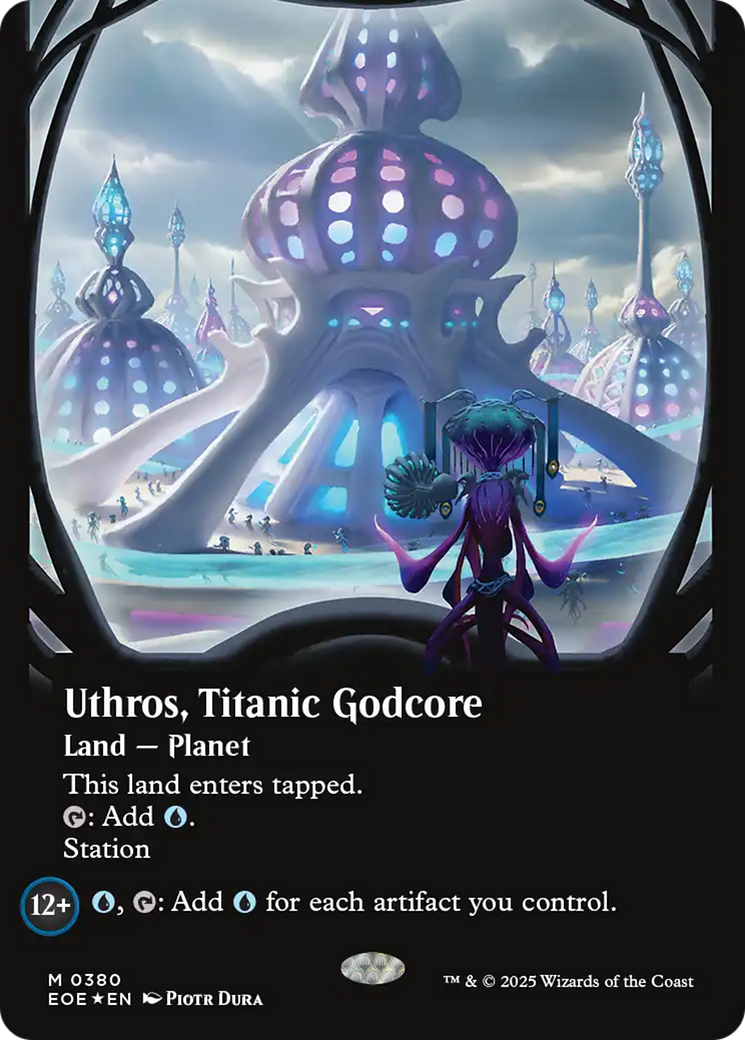 Uthros, Titanic Godcore (Borderless) (Galaxy Foil) [Edge of Eternities] | Gate City Games LLC